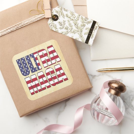 ウルトラマガトランプサポーター💡再素晴らしびアメリカ スクエアシール (ギフト)