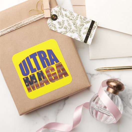ウルトラマガトランプサポーター💡再素晴らしびアメリカ スクエアシール (ギフト)
