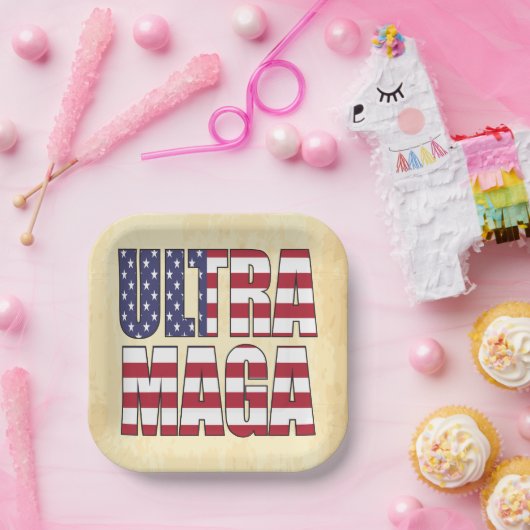 ウルトラマガトランプサポーター💡再素晴らしびアメリカ ペーパープレート (パーティー)