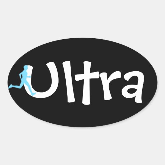 ウルトラマラソンステッカー 楕円形シール (正面)
