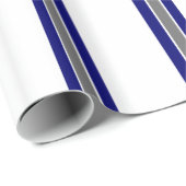 ウルトラマリンブルーとグレーストライプのラッピング紙 ラッピングペーパー (ロールコーナー)