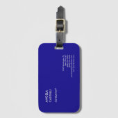 ウルトラマリンブルートレンディーモダンミニマリストプレーン ラゲッジタグ (正面縦)