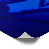 ウルトラマリンブルーモダンコンテンポラリー抽象芸術 ポスター (角)