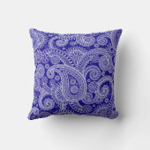 ウルトラマリンペイズリーフローラ旋回 クッション (裏面)