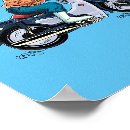 ウルトラマンが古いバイクに乗る ポスター (角)