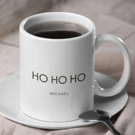 ウルトラミニマリストダークグリーン「HO HO HO」休日 コーヒーマグカップ