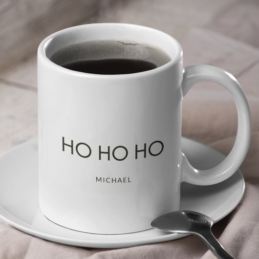ウルトラミニマリストダークグリーン「HO HO HO」休日 コーヒーマグカップ