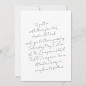 ウルトラミニマリストハンド書結婚式招待状 招待状 (正面)