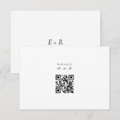 ウルトラミニマリストブラック&ホワイトウェディングRSVPカード (正面/裏面)