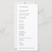 ウルトラミニマリスト白黒結婚式 プログラム (裏面)