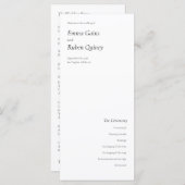 ウルトラミニマリスト白黒結婚式 プログラム (正面/裏面)