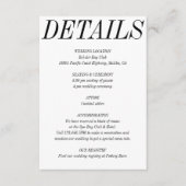 ウルトラミニマルはっきりしたタイポグラフィ白黒結婚の エンクロージャーカード (正面)