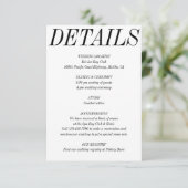 ウルトラミニマルはっきりしたタイポグラフィ白黒結婚の エンクロージャーカード (スタンド正面)