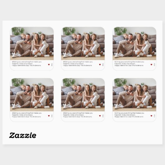 ウルトラミニマルバモダンレンタインの写真シール スクエアシール (シート)