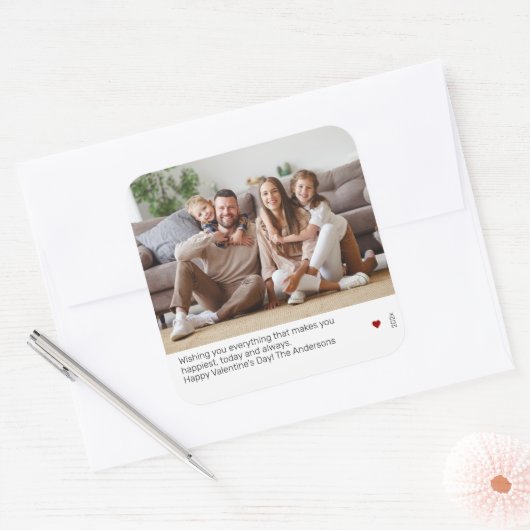 ウルトラミニマルバモダンレンタインの写真シール スクエアシール (封筒)