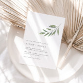 ウルトラミニマルモダンオリーブブランチ結婚ズ 招待状