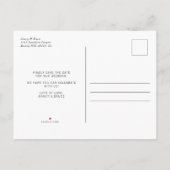 ウルトラミニマルモダンタイポグラフィ写真結婚の救2018 案内ポストカード (裏面)