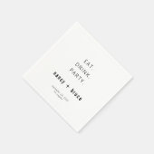 ウルトラミニマルモダンタイポグラフィ結婚の歓迎 スタンダードカクテルナプキン (角)
