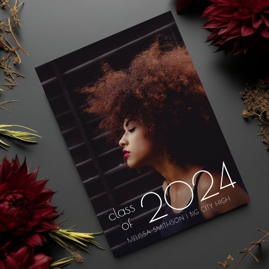 ウルトラミニマルーモダンフォト2024卒業 案内状