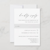 ウルトラミニマル |アクセント結婚の食事の選択 出欠カード (正面)