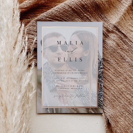 ウルトラミニマル |フォトオーバーレイ結婚ズ 箔招待状