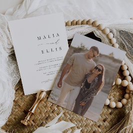 ウルトラミニマル |書道アクセントフォト結婚ズ 招待状