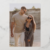 ウルトラミニマル |書道アクセントフォト結婚ズ 箔招待状 (裏面)