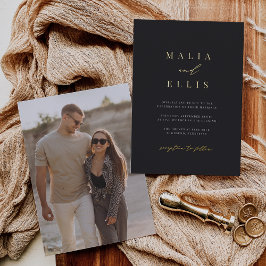 ウルトラミニマル |書道アクセントフォト結婚ズ 箔招待状