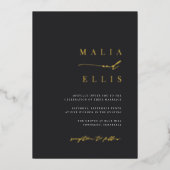 ウルトラミニマル |書道アクセント結婚ーズ 箔招待状 (正面)