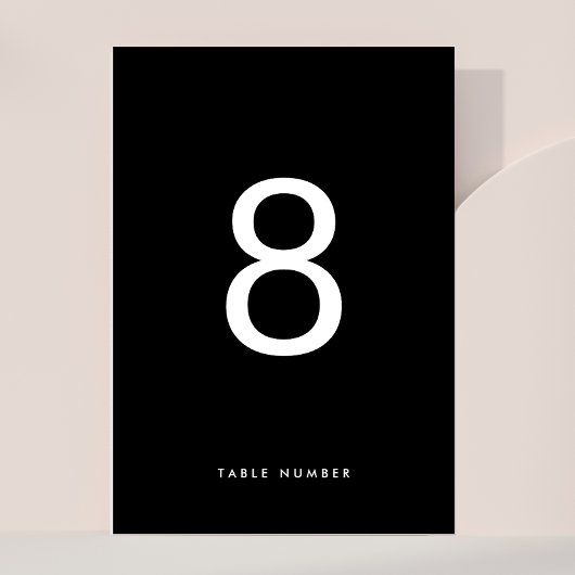 ウルトラミモダンミナリストシンプル白黒結婚の テーブルナンバー