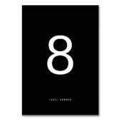 ウルトラミモダンミナリストシンプル白黒結婚の テーブルナンバー (裏面)