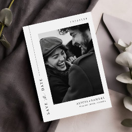 ウルトラミモダンミニマルタイポグラフィフォト結婚ズ セーブザデート