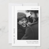 ウルトラミモダンミニマルタイポグラフィフォト結婚ズ セーブザデート (正面)