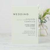 ウルトラモダンなセージウェディング 招待状 (スタンド正面)