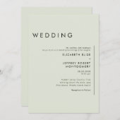 ウルトラモダンなセージウェディング 招待状 (正面/裏面)