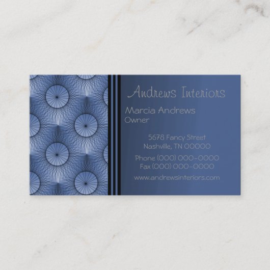 ウルトラモダンの名刺、電動ブルー 名刺 (正面)