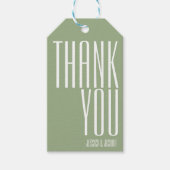 ウルトラモダンはっきりしたタイポグラフィセージ緑 ギフトタグ (正面)