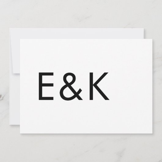 ウルトラモダンはっきりしたモノグラ結婚ムの 招待状 (裏面)