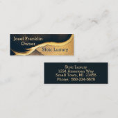 ウルトラモダンアルコールインクネイビーと金ゴールド スキニー名刺 (正面/裏面)