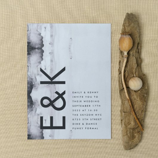 ウルトラモダンインクア結婚ート 招待状