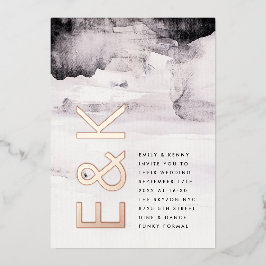 ウルトラモダンイ結婚ンク 箔招待状