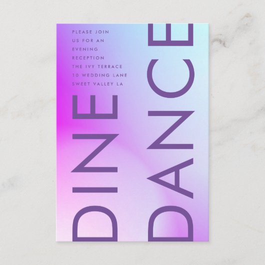 ウルトラモダングラディエント紫秋の結婚式 エンクロージャーカード (正面)