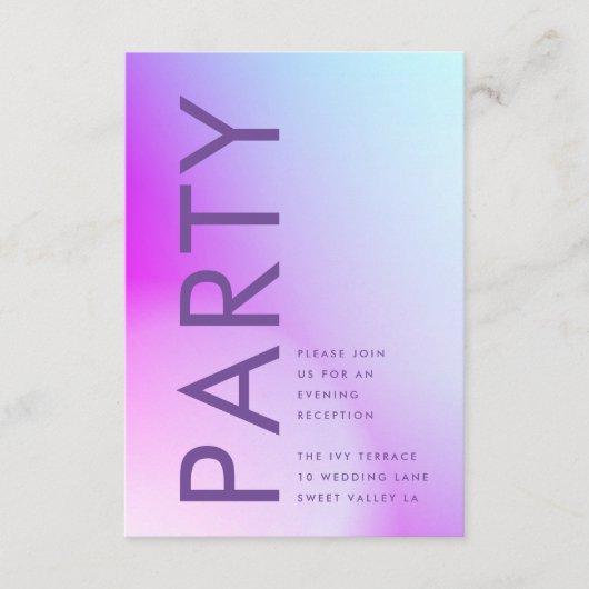 ウルトラモダングラディエント紫秋の結婚式 エンクロージャーカード (正面)