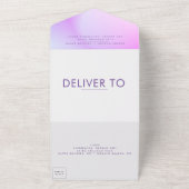 ウルトラモダングラディエント紫秋の結婚式 オールインワン招待状 (外側)