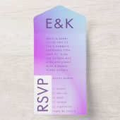 ウルトラモダングラディエント紫秋の結婚式 オールインワン招待状 (内側)