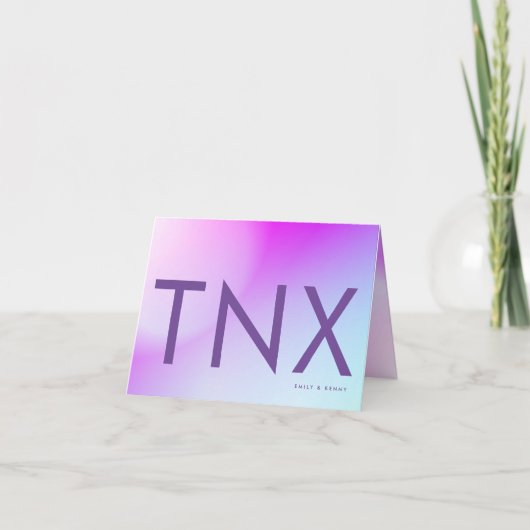 ウルトラモダングラディエント紫秋の結婚式 サンキューカード (正面)