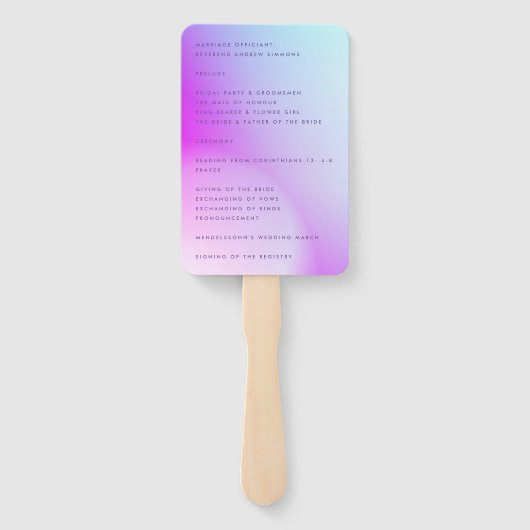 ウルトラモダングラディエント紫秋の結婚式 ハンドファン (裏面)