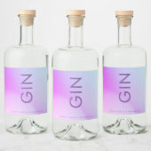 ウルトラモダングラディエント紫秋の結婚式 リキュールボトルラベル (ボトル)