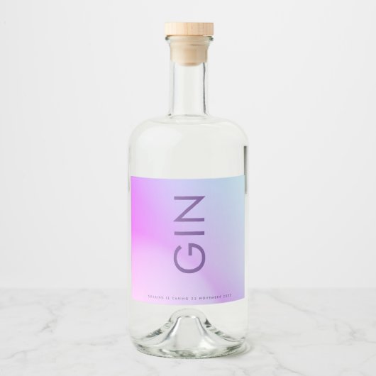 ウルトラモダングラディエント紫秋の結婚式 リキュールボトルラベル (正面)