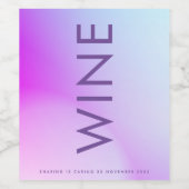 ウルトラモダングラディエント紫秋の結婚式 ワインラベル (シングルラベル)